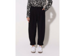 Pantalon 7/8 rond uni NOIR Femme