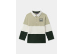 Polo tricolore avec imprimé "M" à manches longues Garçon
