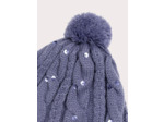 Bonnet violet à sequins pour fille