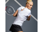 T-Shirt tennis col rond dry femme - Essentiel 100 club blanc
