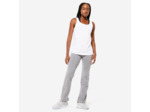 Legging fitness long coton extensible bas resserable femme - Fit+ gris chiné