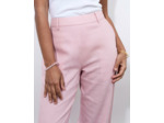 Pantalon long large uni ROSE PALE Femme