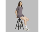 T-shirt de fitness en coton femme, gris