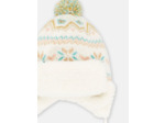 Chapka écru à motif jacquard pour bébé fille