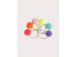 Lot de 6 élastiques à pompons multicolores pour fille