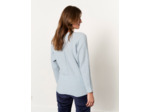 Pull épais court uni BLEU Femme