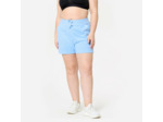 Short de fitness avec poche femme, bleu flocon