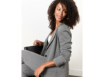 Veste mi-longue pied de poule ANTHRACITE Femme