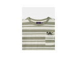 T-shirt rayé vert et écru pour garçon