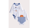 Lot de 2 body manches longues à motif monstre pour bébé garçon