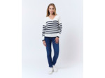 Pull marinière 100% coton rayé MARINE Femme