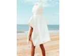 Poncho de bain écru à capuche