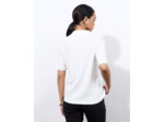 Top manches courtes en mélange coton uni BLANC Femme