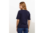 T-Shirt manches coude uni décoré MARINE Femme