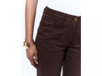 Pantalon 7/8 slim uni MARRON Femme