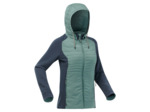 Sweat à capuche de randonnée femme, NH500 Hybrid bleu
