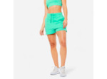 Short fitness femme coton avec poche - 520 vert menthe