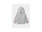 Sweat-shirt zippé gris et rose pour filles