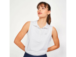 Polo de golf débardeur sans manches femme, WW500 blanc