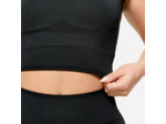 Crop top seamless de musculation femme, noir