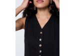 Gilet sans manches uni NOIR Femme