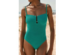 Maillot de bain 1 pièce extensible avec bijou métallique,Maillot de bain 1 pièce extensible avec bijou métallique;${refinementColor}