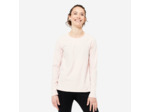 Tee-shirt en coton manches longues femme, rose clair