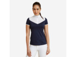 Polo de concours équitation manches courtes Femme - 500 marine
