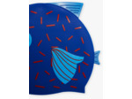 Bonnet de piscine bleu encre poisson
