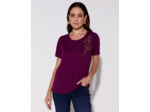 T-Shirt manches courtes uni décoré PRUNE Femme