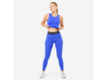 Débardeur crop top fitness femme, bleu