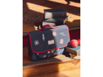 Cartable bleu marine imprimé et patch Japon Garçon