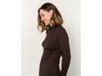 Sous-pull manches longues uni MARRON Femme