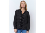 Blouse manches longues imprimée NOIR Femme