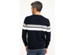 Pull col rond rayé Bande Placée