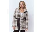 Manteau à carreaux BEIGE Femme
