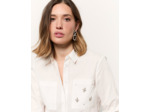 Chemisier manches longues uni BLANC Femme