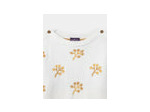 Pull blanc pour fille à motif de fleurs jaunes