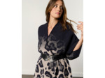 Cape imprimé léopard MARINE Femme