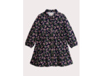 Robe marine en velours cotelé imprimé fleuri pour fille