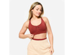 Brassière dos croisé maintien léger Femme, Terracotta