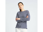 T-Shirt Manches longues - marinière de voile femme Sailing 100 Bleu blanc