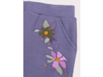 Pantalon chaud violet broderies fleuries pour fille