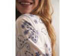 Blouse manches longues imprimé à fleurs BLANC Femme