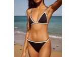 Maillot de bain triangle avec bordures en crochet blanc