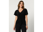 Top manches courtes uni NOIR Femme