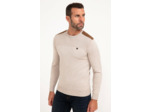 Pull col rond uni suede