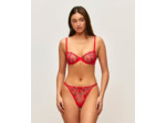 Soutien-gorge corbeille en mesh brodé de fraises