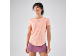 T-shirt de padel femme manches courtes technique respirant - Orange corail