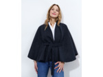 Cape en aspect lainage unie MARINE Femme